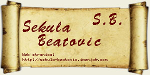Sekula Beatović vizit kartica